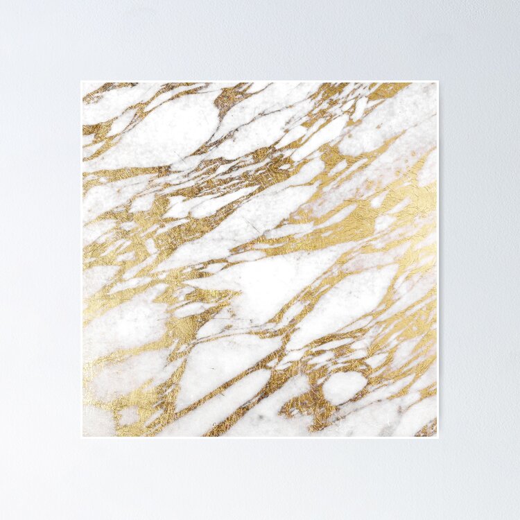 Chic Elegant White and Gold Marble Pattern Sticker