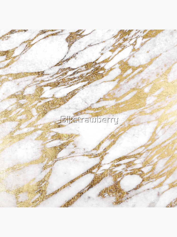 Chic Elegant White and Gold Marble Pattern Sticker