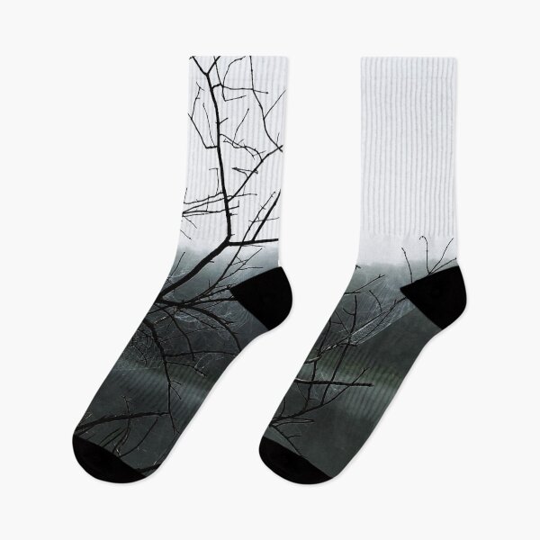 Item preview, Creepy Bare Branches in the Fog Black and White designed and sold by Zurickdesigns.