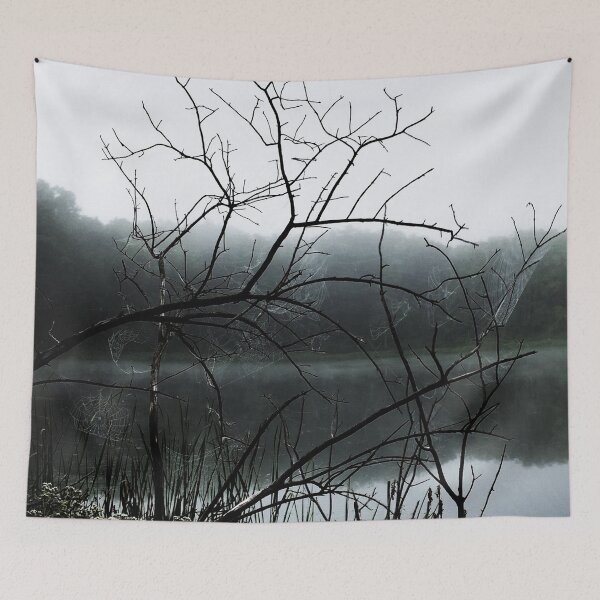 Item preview, Creepy Bare Branches in the Fog Black and White designed and sold by Zurickdesigns.
