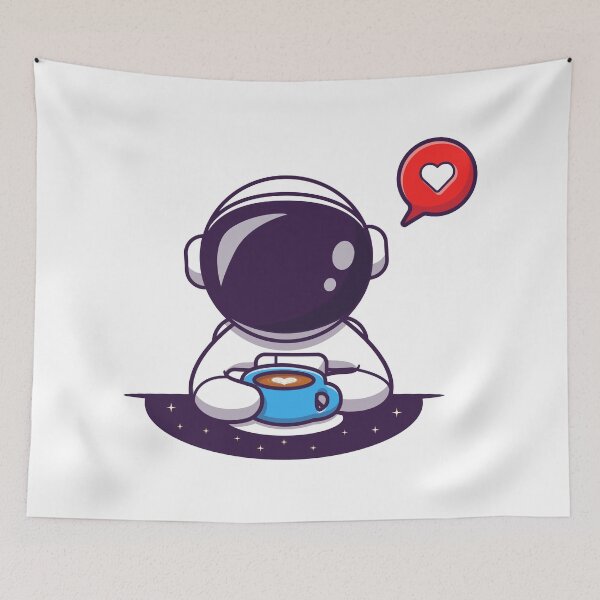 Item preview, Cute Astronaut Drinking Coffee designed and sold by YousfiYs.