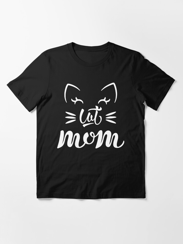 Alternate view of Cat mom cat mommy (white) Essential T-Shirt