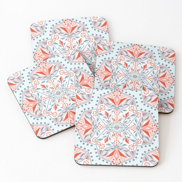 Item preview, Mint and Orange Geometric Flower Mandala designed and sold by Carolina Diaz.