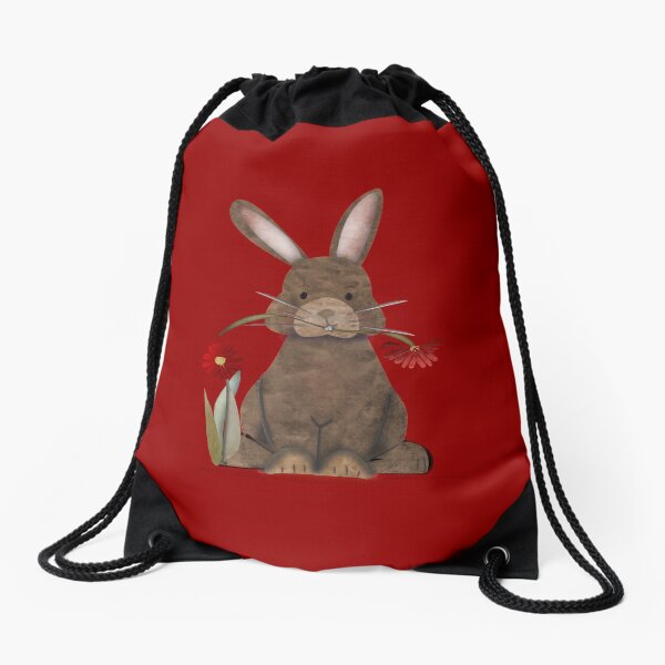 Adorable Watercolor Rabbit says I love you - cute Drawstring Bag