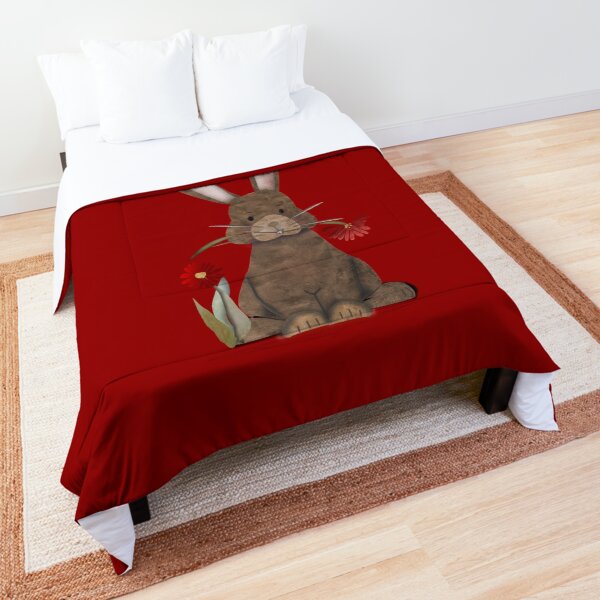 Adorable Watercolor Rabbit says I love you - cute Comforter