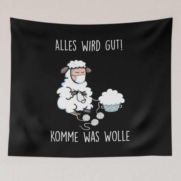 Item preview, Sheep come what wool saying knitting crochet mouthguard designed and sold by Lenny Stahl.