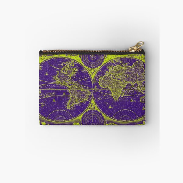 Item preview, World Map (1730) Purple & Yellow designed and sold by BravuraMedia.