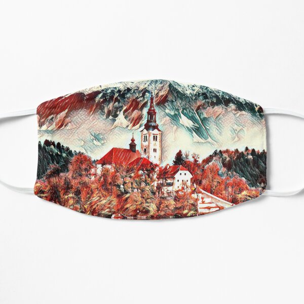 Lake Bled Castle Flat Mask