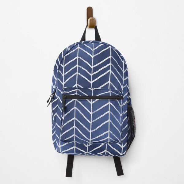 Item preview, Navy Blue Watercolor Herringbone Pattern (navy blue/white) designed and sold by Design Minds Boutique.