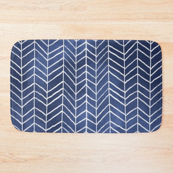 Item preview, Navy Blue Watercolor Herringbone Pattern (navy blue/white) designed and sold by Design Minds Boutique.