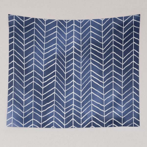 Item preview, Navy Blue Watercolor Herringbone Pattern (navy blue/white) designed and sold by Design Minds Boutique.