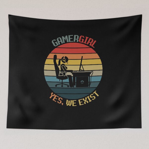 Item preview, GamerGirl - Yes, we exist , Retro Vintage Online Gamer Sunset design designed and sold by Xeuno.