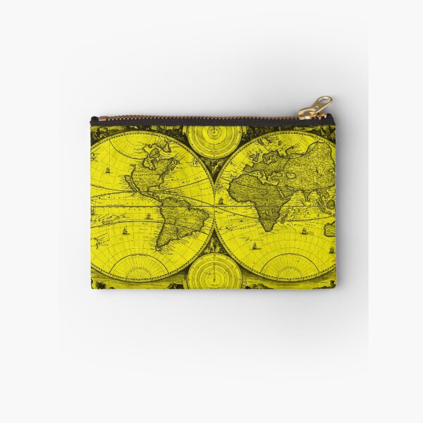 Item preview, World Map (1730) Yellow & Black designed and sold by BravuraMedia.