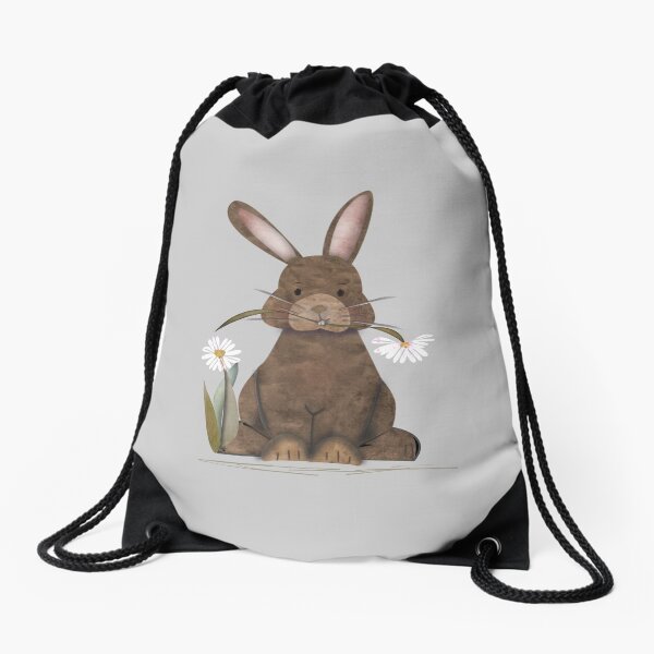 Adorable Watercolor Rabbit says I love you - cute Drawstring Bag