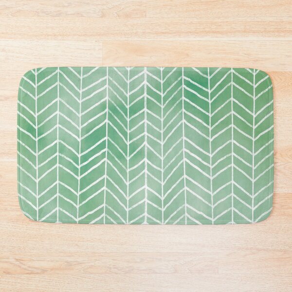 Item preview, Green Watercolor Herringbone Pattern (green/white) designed and sold by Design Minds Boutique.
