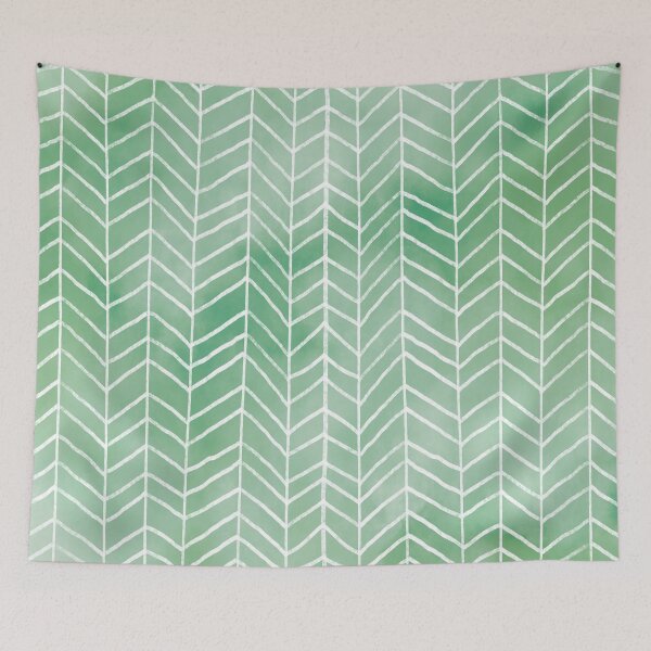 Item preview, Green Watercolor Herringbone Pattern (green/white) designed and sold by Design Minds Boutique.
