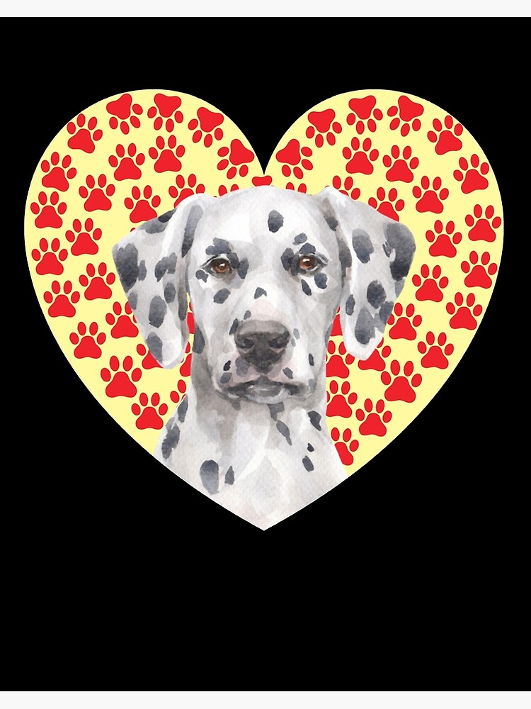 Cute Dalmatian Face Art Heart Paw Valentines Day Gifts" Art Board Print For Sale By Alaechamlal