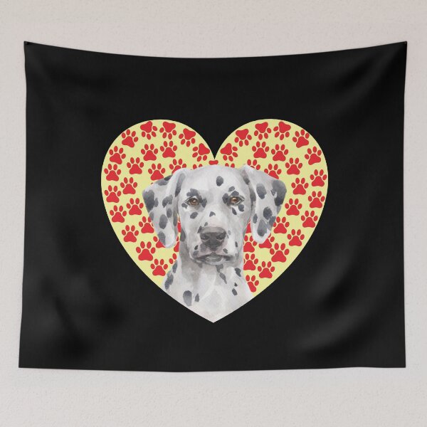 Aperçu de l'œuvre mignon visage dalmatien art coeur patte cadeaux saint valentin créée et vendue par alaechamlal.