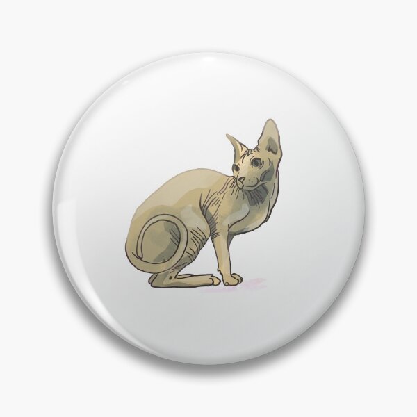 Item preview, Elegant Sphynx Cat Sitting - Hairless Wrinkly Kitty -Bald Khakki Animal Illustration - Pet Portrait designed and sold by AnanasArt.