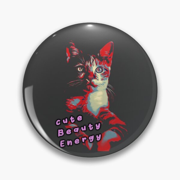 Item preview, cute art cat with 3 word - cute beauty energy - Nice gift for cat lover designed and sold by madani rafik.