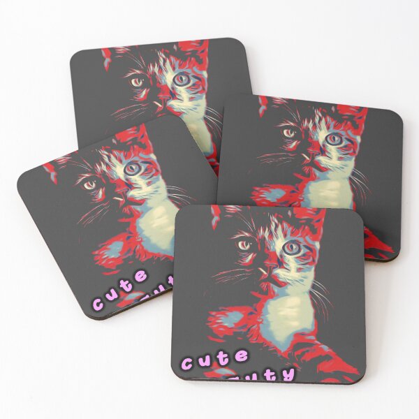 Item preview, cute art cat with 3 word - cute beauty energy - Nice gift for cat lover designed and sold by madani rafik.