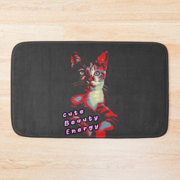 Item preview, cute art cat with 3 word - cute beauty energy - Nice gift for cat lover designed and sold by madani rafik.