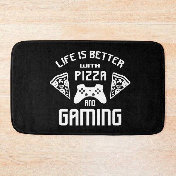 Item preview, Life is Better With Pizza and Gaming (white) designed and sold by Marzuqi Che Rose.