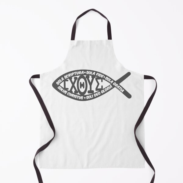 Item preview, Ichthys (Ichthus) fish and the 5 Solas designed and sold by Solus Christus.