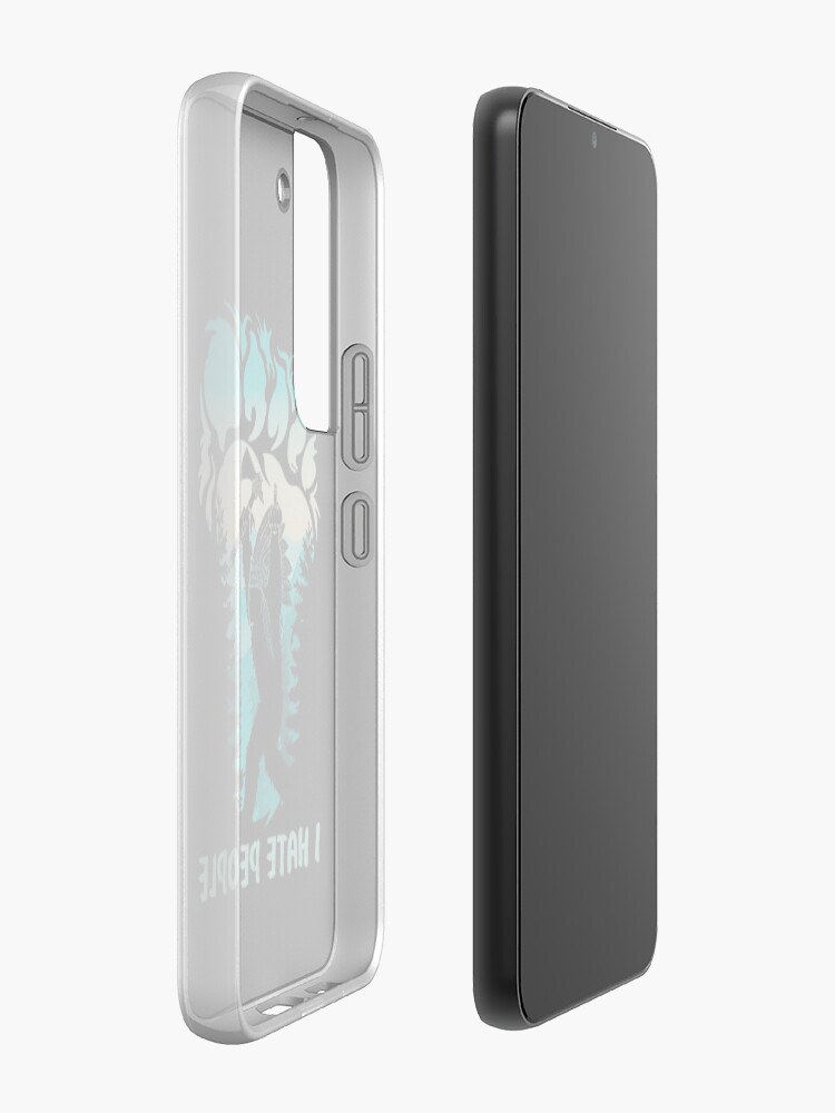 Native bigfoot middle finger I hate people Samsung Galaxy Phone Case