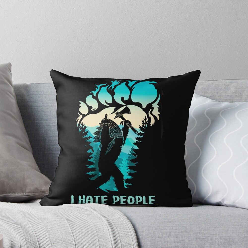 Native bigfoot middle finger I hate people Samsung Galaxy Phone Case