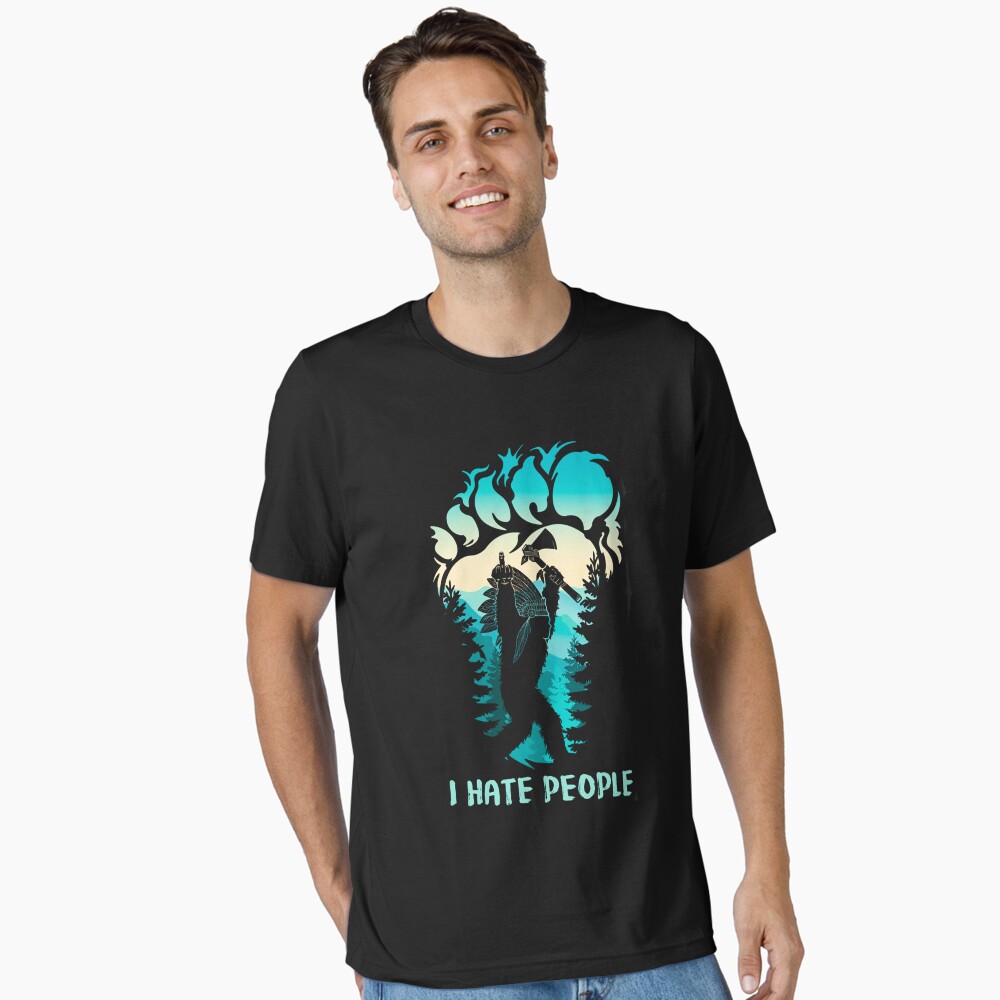 Native bigfoot middle finger I hate people Samsung Galaxy Phone Case