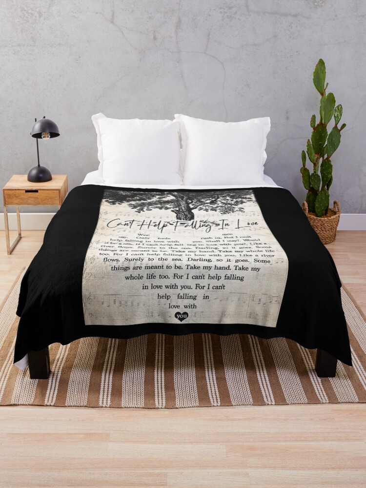 Thumbnail 1 of 6, Throw Blanket, Elvis Presley - Can't Help Falling In Love Lyrics Lovers designed and sold by MagicatcoArt.