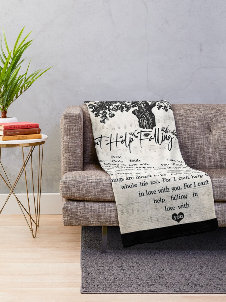 Thumbnail 2 of 6, Throw Blanket, Elvis Presley - Can't Help Falling In Love Lyrics Lovers designed and sold by MagicatcoArt.
