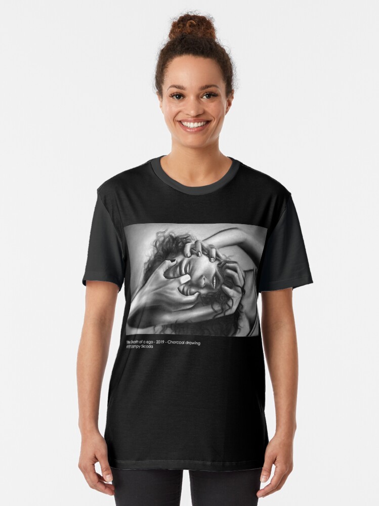 Alternate view of Death of an ego (Charcoal drawing) Graphic T-Shirt