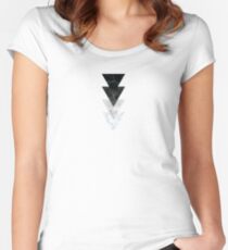 Marmor Dreiecke Tailliertes Rundhals-Shirt