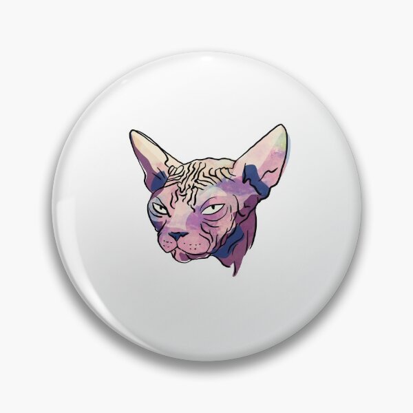 Artikelvorschau, Grumpy Sphynx Katze - Lustiges faltiges nacktes Kätzchen - Farbenfroher malerischer Fauvismus-Stil - Haustierportrait entworfen und verkauft von AnanasArt.
