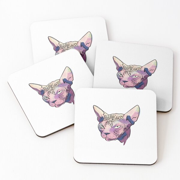 Artikelvorschau, Grumpy Sphynx Katze - Lustiges faltiges nacktes Kätzchen - Farbenfroher malerischer Fauvismus-Stil - Haustierportrait entworfen und verkauft von AnanasArt.
