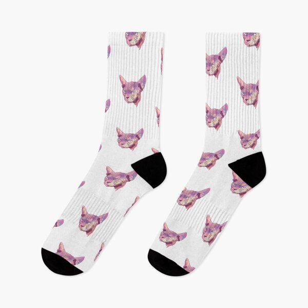 Item preview, Grumpy Sphynx Cat - Funny Wrinkly Naked Kitty - Pink and Lavander Painterly Fauvism Style - Pet Portrait designed and sold by AnanasArt.