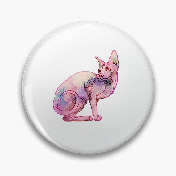 Item preview, Elegant Sphynx Cat Sitting - Hairless Wrinkly Kitty -Bald Painterly Animal Illustration - Pet Portrait designed and sold by AnanasArt.