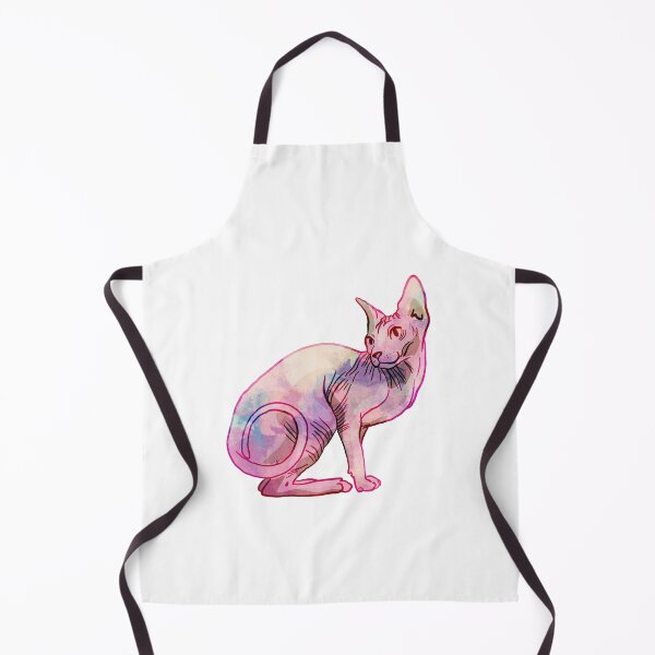 Item preview, Elegant Sphynx Cat Sitting - Hairless Wrinkly Kitty -Bald Painterly Animal Illustration - Pet Portrait designed and sold by AnanasArt.