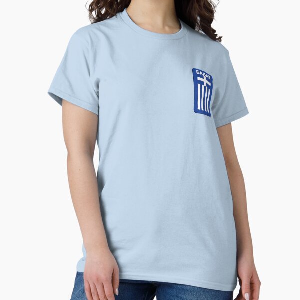 Item preview, Hellas (in Greek) - Greek Flag Crest Sports Emblem designed and sold by Happy Puppy Print On Demand.