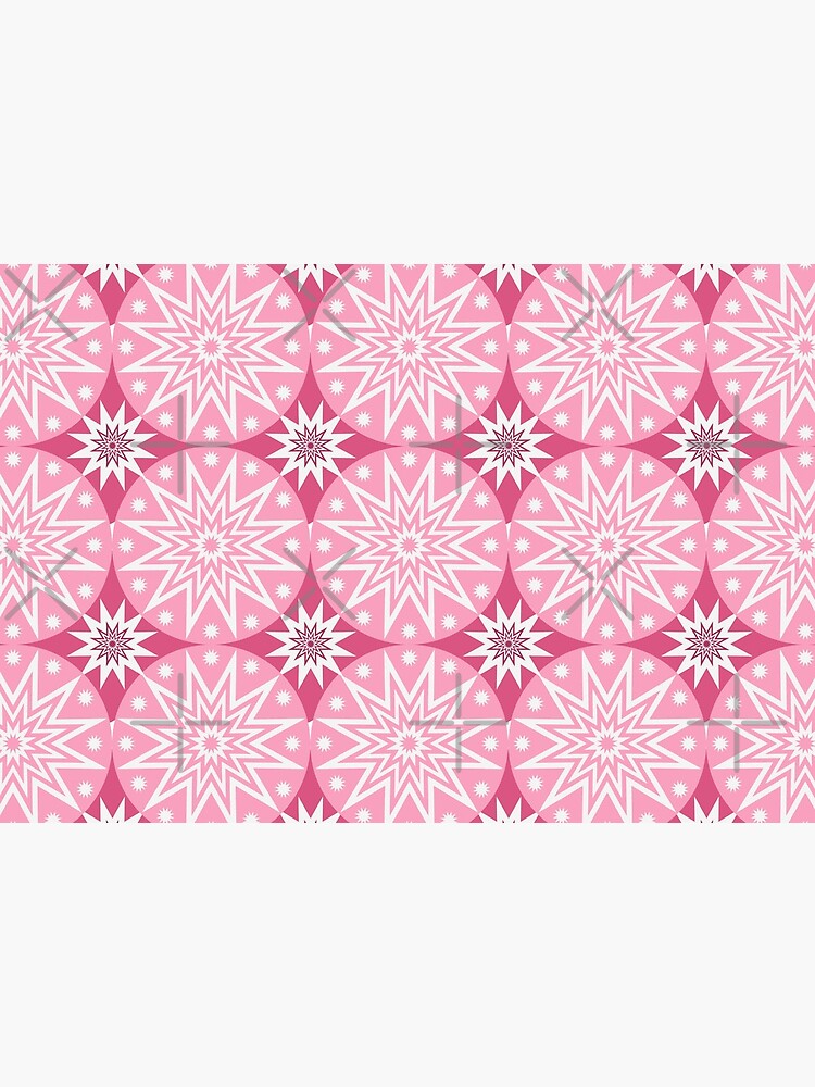 Thumbnail 5 of 5, Mask, Abstract pattern made with circular geometric shapes in pink and white colors. designed and sold by Victoria Riabov.