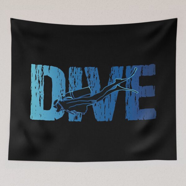 Item preview, Dive - Horizontal Text Scuba Diver designed and sold by TheInkElephant.