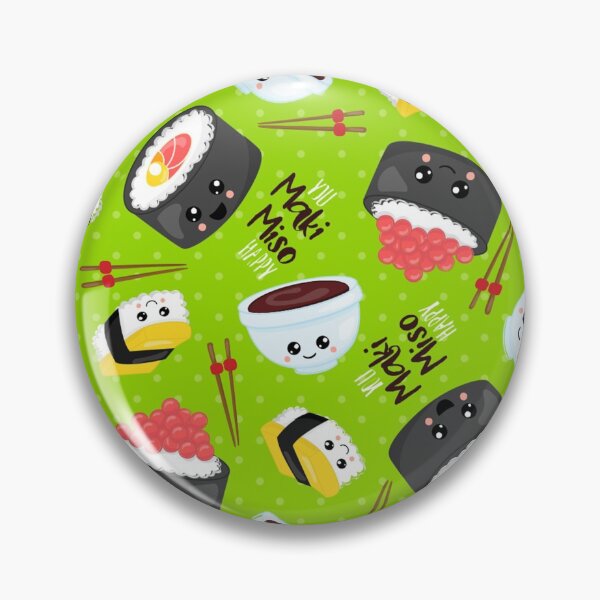 Artikelvorschau, Süßes Kawaii Sushi Muster You Maki Miso You Make Me So Happy Geschenke entworfen und verkauft von MiscelChr.