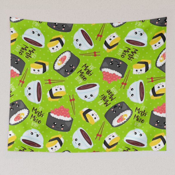 Item preview, Cute Kawaii Sushi Pattern You Maki Miso You Make Me So Happy Gifts designed and sold by MiscelChr.