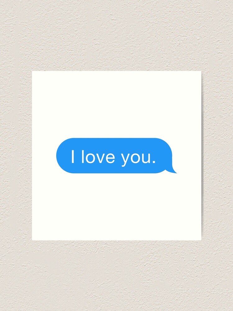 I Love You Text Art Print For Sale By Hogies Redbubble