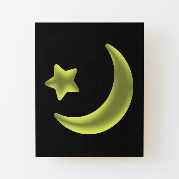 moon and star Wood Mounted Print