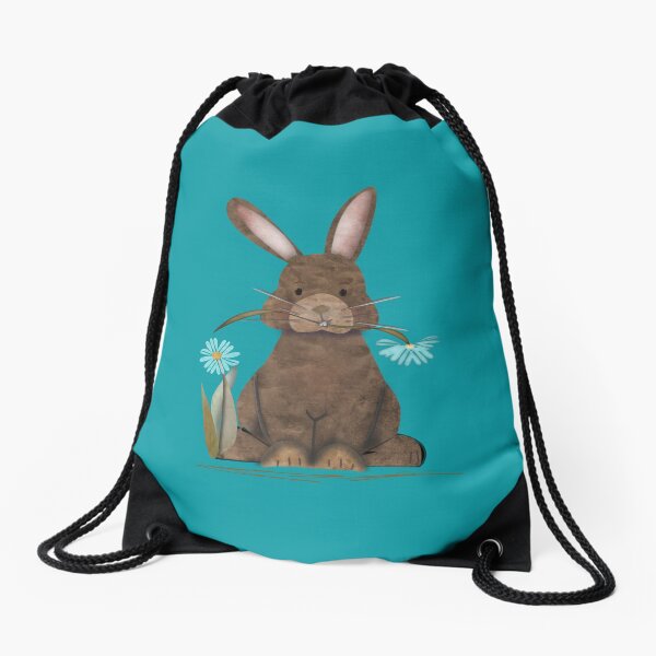 Adorable Watercolor Rabbit says I love you - cute Drawstring Bag