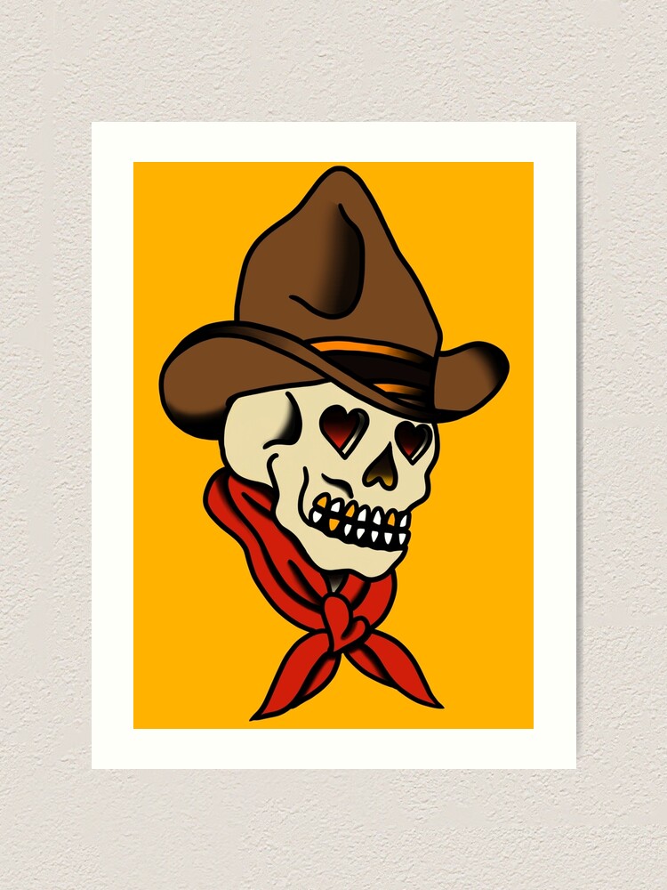 sureailabs a skull wearing a cowboy hat