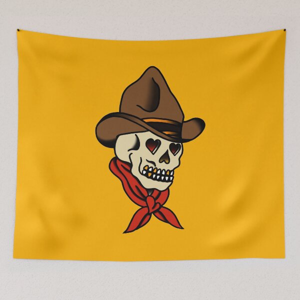 Item preview, American Traditional Cowboy Skull designed and sold by griff1.